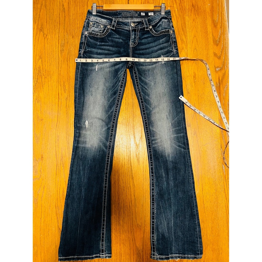 y2k 2000s Miss Me signature bootcut bedazzled embroidered festival western jeans - Picture 5 of 7
